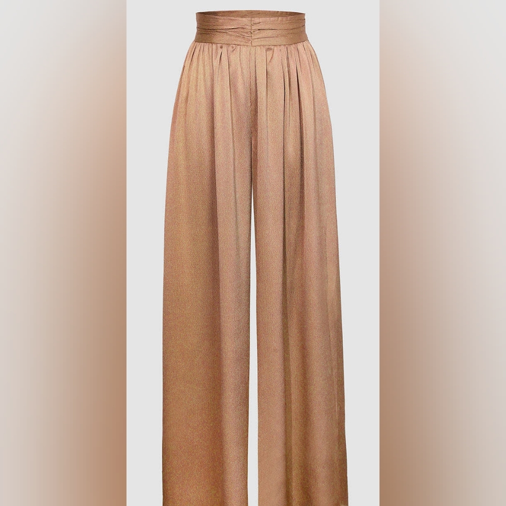 NWT Wide Leg Satin Brown Dress Pants M